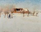 L'Art 
præsenterer: 
H. A. 
Brendekilde 
(1857-1942). 
Olie på lærred.
Vinterlandskab 
med gård i 
baggrunden og 
...