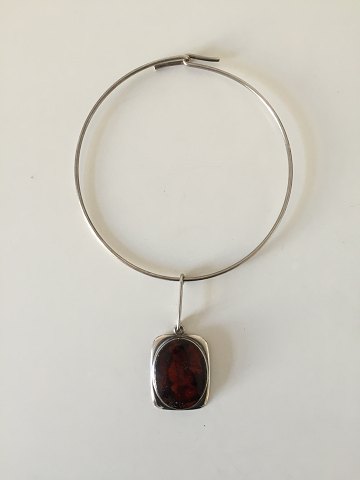Bent Knudsen Necklace in sterling silver and amber