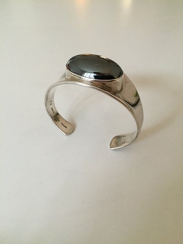 Bent Knudsen Sterling Silver Bracelet with black stone No 19