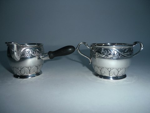 Cream and sugar set in silver, Denmark approx. 1930.