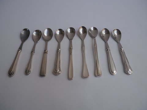 Egg Spoons in silver and stainless steel, Denmark approx. 1920.