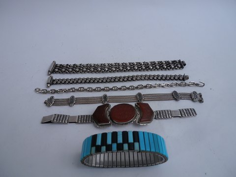 Bracelet in silver and turquoise, India approx. 1920.