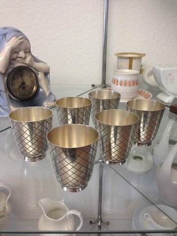 Set of 6 Georg Jensen Sterling Silver Sigvard Bernadotte Cocktail Cup No 819B