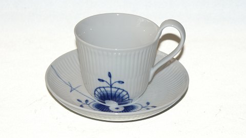 RC Blue Fluted Mega High handle cup and saucer