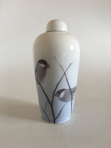 Royal Copenhagen Art Nouveau Lidded vase with birds No 163