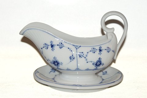 Rare RC Blue Fluted, Sauce boat on fixed stand