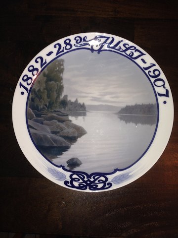 Royal Copenhagen Commemorative Plate from 1882 28 July 1907 Unique plate signed 
by Frederik Liisberg