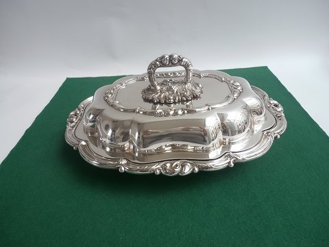 New silver-plated vegetable dish in stain, Denmark approx 1870.
