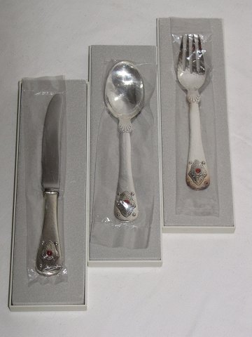 Georg Jensen 
Anniversary Spoon, fork & knife.
1904 - 1979