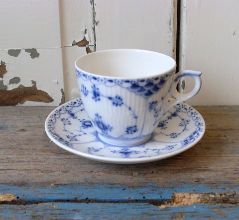 Royal Copenhagen Blue Fluted Half Lace Coffee Cup no. 756