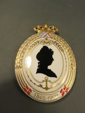 Royal Copenhagen/ kongeligt porcelæn, Guld Plakette med silhuet 1865-1909 
Prinsesse Marie