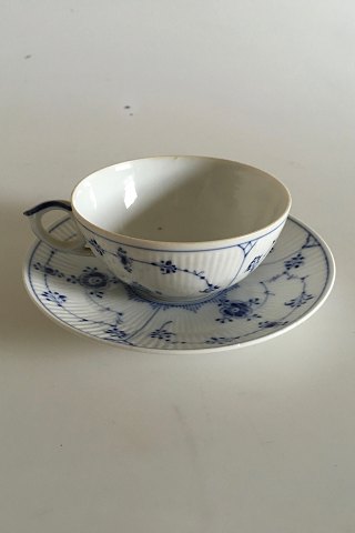 Royal Copenhagen Musselmalet Riflet Tekop og Underkop No 76