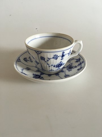 Royal Copenhagen Musselmalet Riflet Kaffekop og Underkop No 71