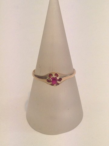 14k guldring m. rubin. Str. 60