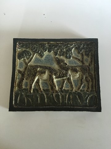 Royal Copenhagen Stoneware Wall Relief with Calfs by Knud Kyhn No 21078