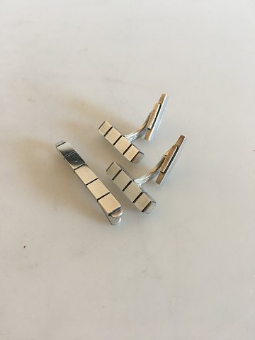 Georg Jensen Sterling Sølv Sæt af Manchetknapper No 64 og Slipsenål No 64B