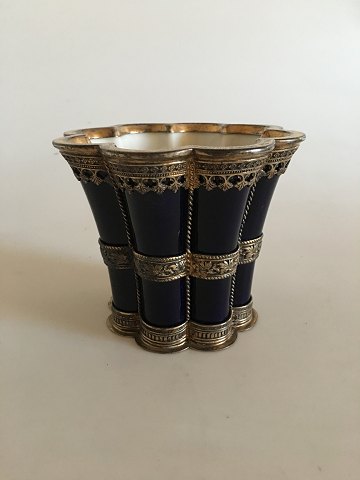 Royal Copenhagen Large Margrethe Cup with Sterling Silver mounting by Anton 
Michelsen