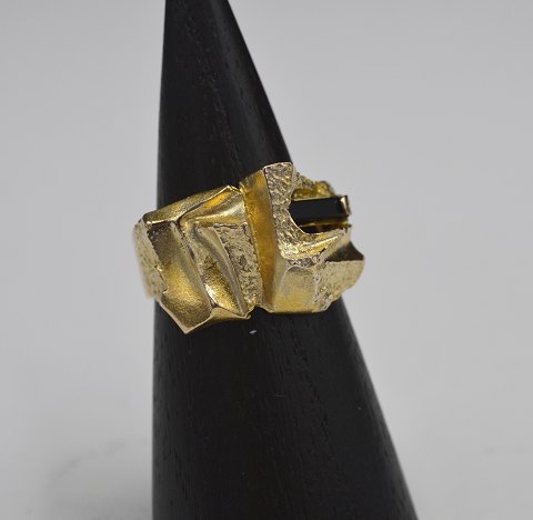 Lapponia 14k guldring m. onyx. Str. 56½
