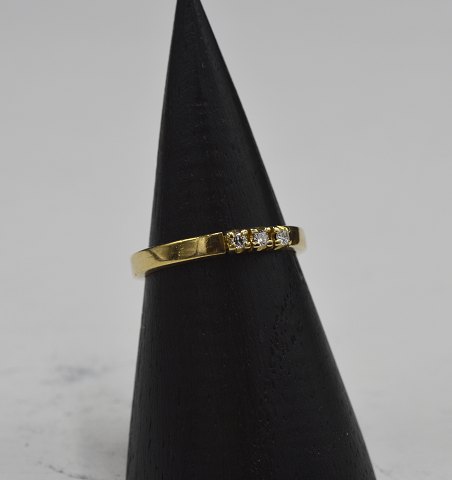 14k guldring m. brillanter. Str. 52