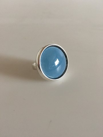 Georg Jensen Sterling Sølv Ring No. 466  Blå Quartz