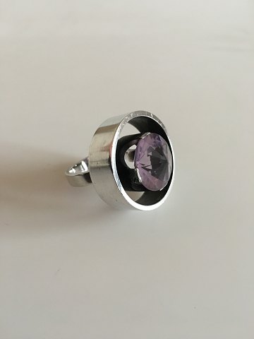 Hans Hansen Sterling Sølv Ring med Lys Lilla Quartz