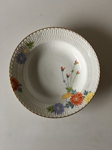 Royal Copenhagen No 93 White Half Lace w. Flowers and Gold Soup Plate