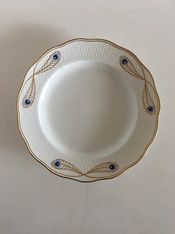 Royal Copenhagen No 118 Dinner Plate w. Golden Peacock Ornament. 24.5cm