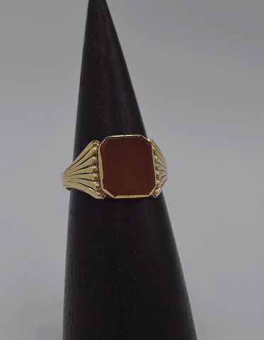 14k herrering m. karneol. Str. 62