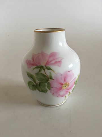 Royal Copenhagen Art Nouveau Vase No 23 with Rose Motif and Gold