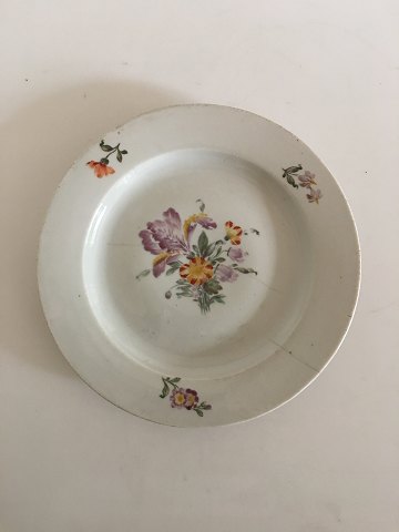 Antique Royal Copenhagen Plate with Flower Decoration 1790-1810