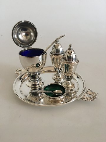 Georg Jensen "Konge" Sterling Sølv Condiment Sæt No. 741