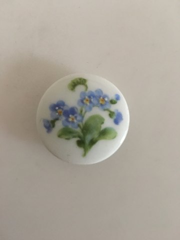 Royal Copenhagen Porcelain Button with Handpainted Flower Motif