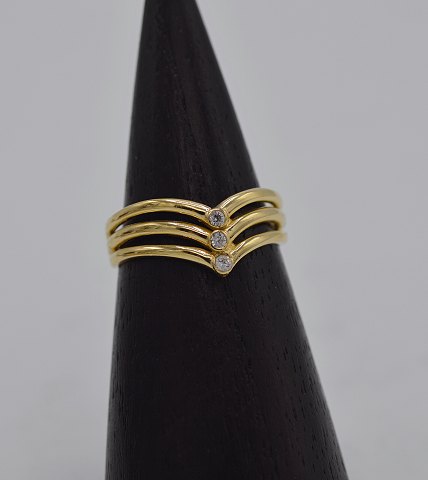 14k guldring m. kvarts. Str. 57