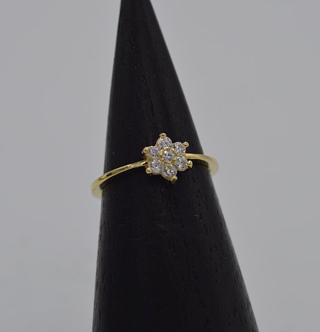 14k guldring m. kvarts. Str. 49,5