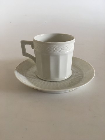 Royal Copenhagen White Fan Mocha Cup and Saucer No. 11548