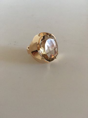 Georg Jensen 18K Gold Ring No 812 with Quartz