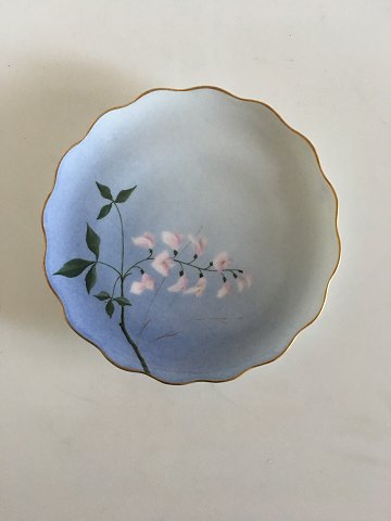 Bing & Grondahl Cake Plate with Flower Decoration and Goldrim