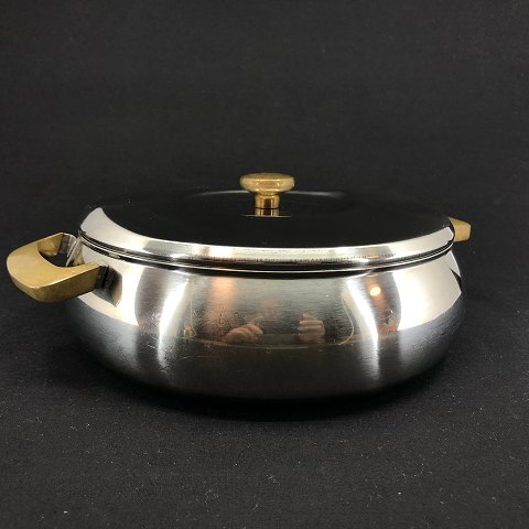 Galax lidded dish in steel and brass
