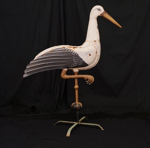 A large garden figure in the shape of a stork. 
France circa 1880. H: 101cm. L: 89cm