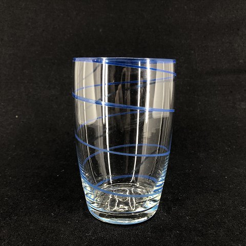 Drinking glass with blue stripe by Jacob E. Bang
