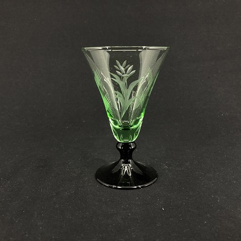 Aase grønt hvidvinsglas fra Kastrup Glasværk
