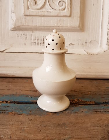 1800s cream colored faience salt shaker