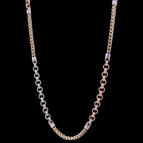 Necklace of 18k gold, white gold and red gold
