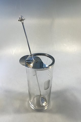 A Michelsen Sterling Sølv monteret Cocktail Glas kande med  Mixe ske