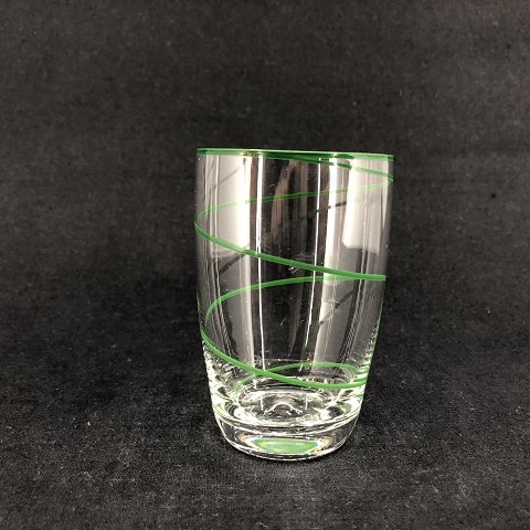 Drinking glass with green stripe by Jacob E. Bang
