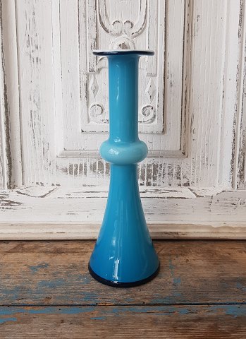 Holmegaard blå Carnaby vase 21,5 cm.