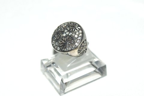 Elegant silver ring with zones