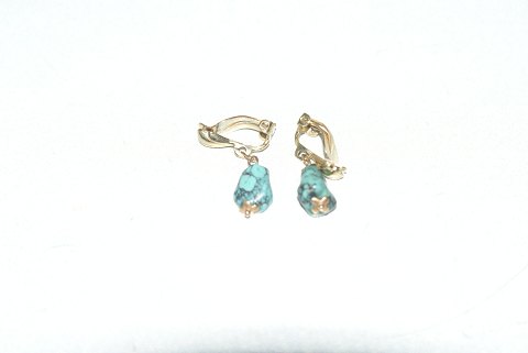 Elegant earrings with Turkish stone 14 carat gold