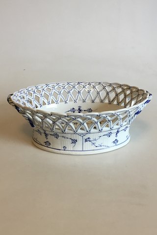 Royal Copenhagen Blue Fluted Full Lace Pierced Fruit Basket No 1057