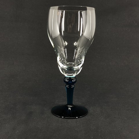 Beer glass with blue stem from Kastrup Glassworks
